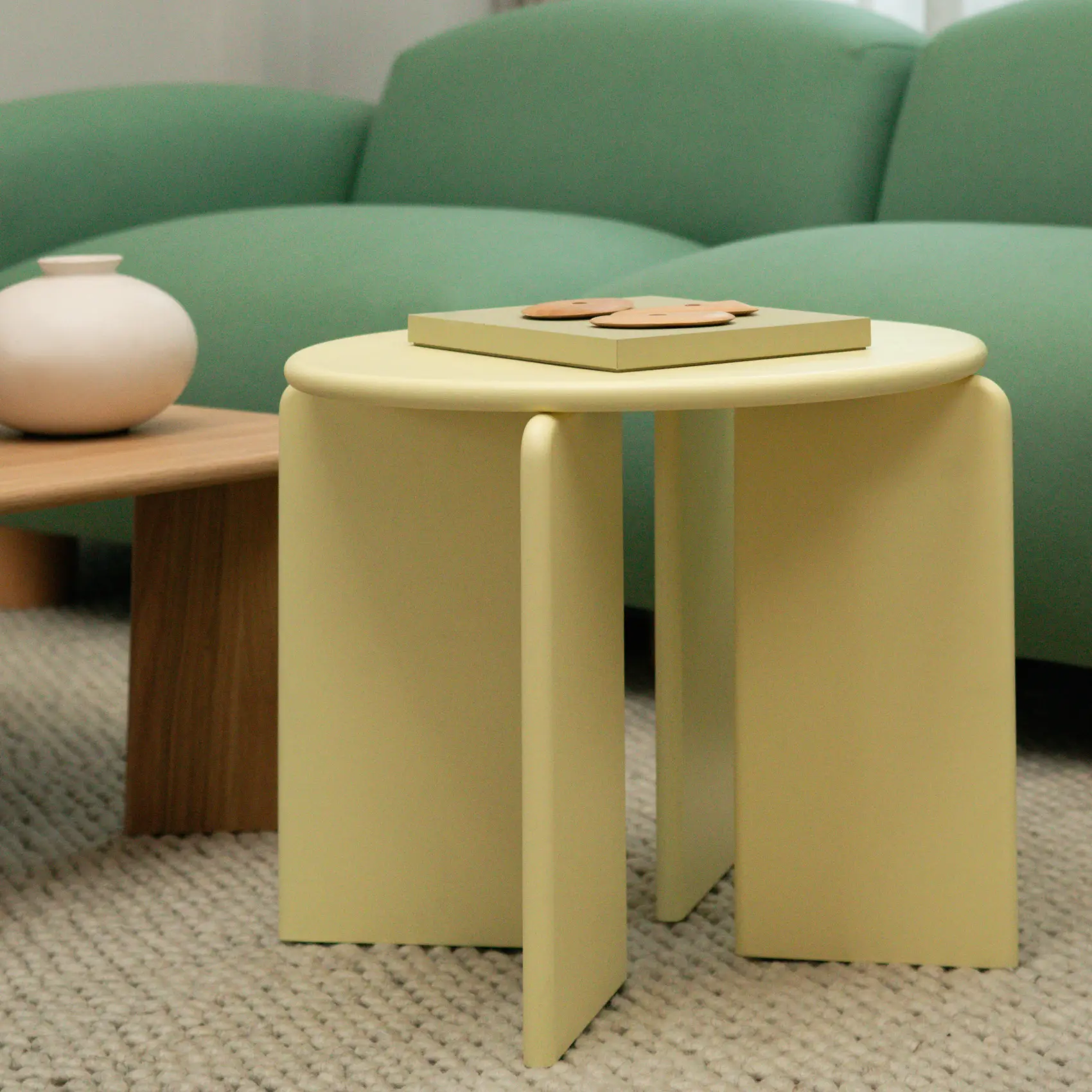 Soft Coffee Table 70 Eiken groene lak Eiken groene lak (6003) rond